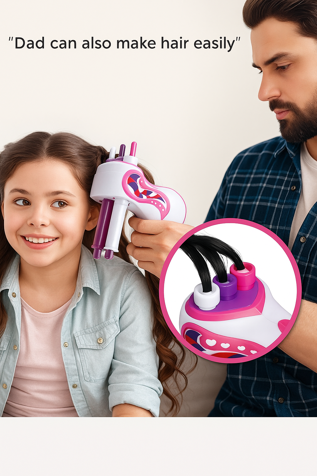 Automatic Hair Braider for Girls – DIY Hair Styling Tool for Kids with 360° Twist Action, Easy One-Button Operation