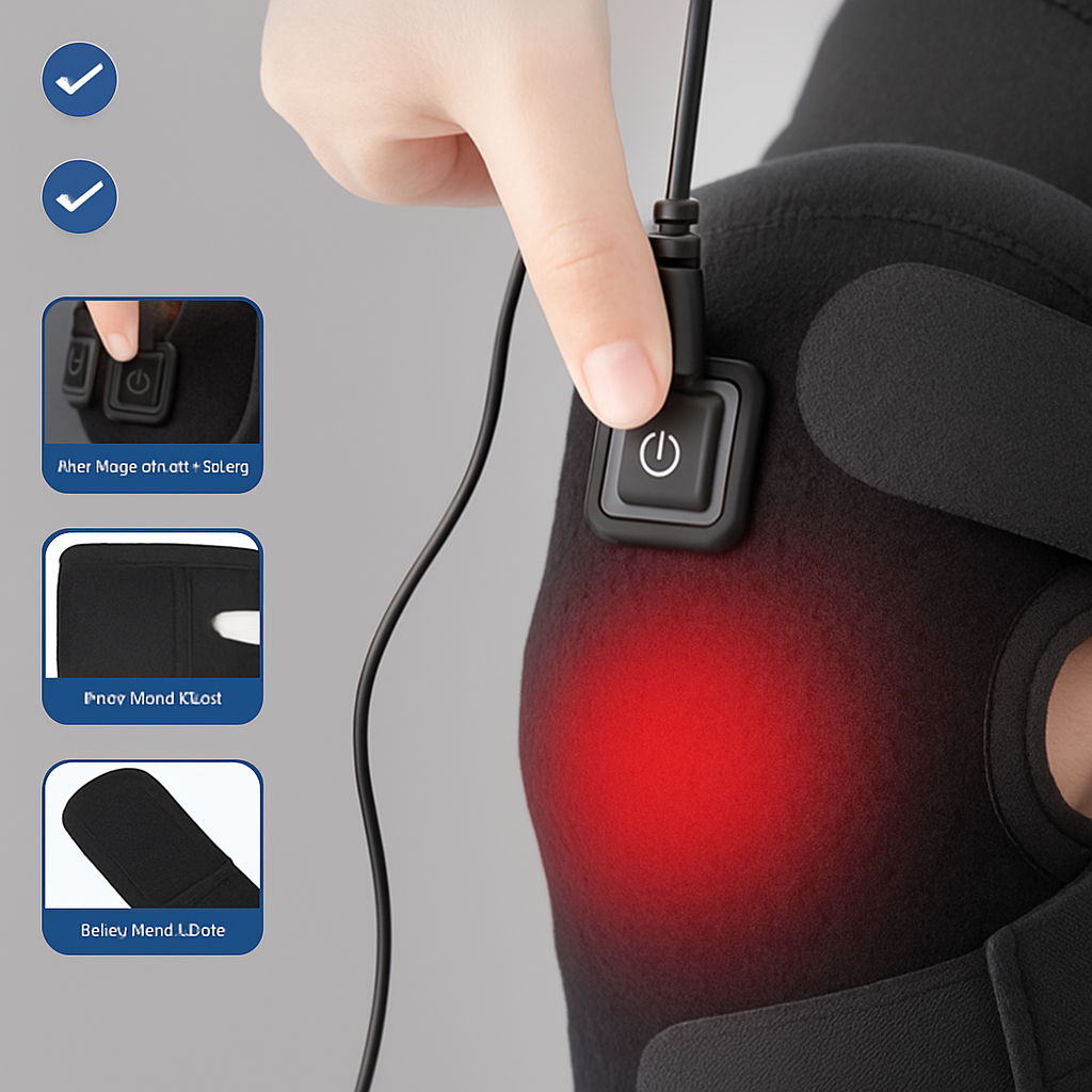 Adjustable Heated Therapy Wrap – Targeted Relief for Knee, Elbow & Shoulder Pain with 3 Heat Settings