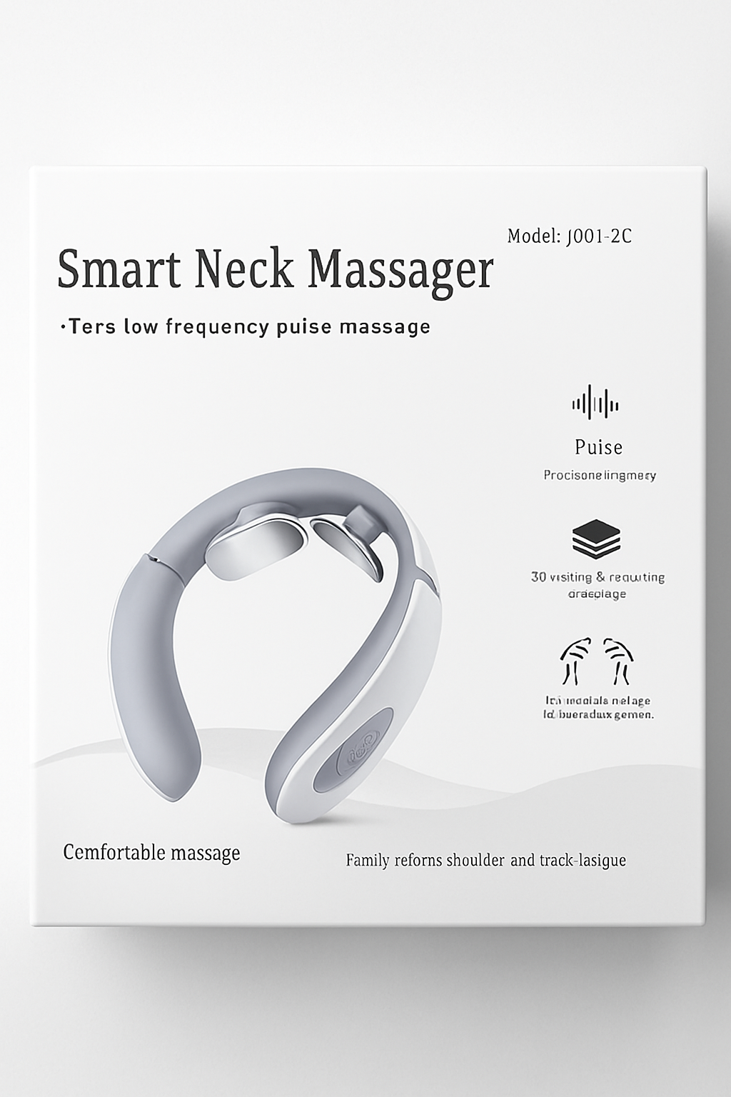 Smart Neck Massager with TENS Pulse Technology – 12 Modes, Heat, & Adjustable Intensity | Rechargeable & Portable