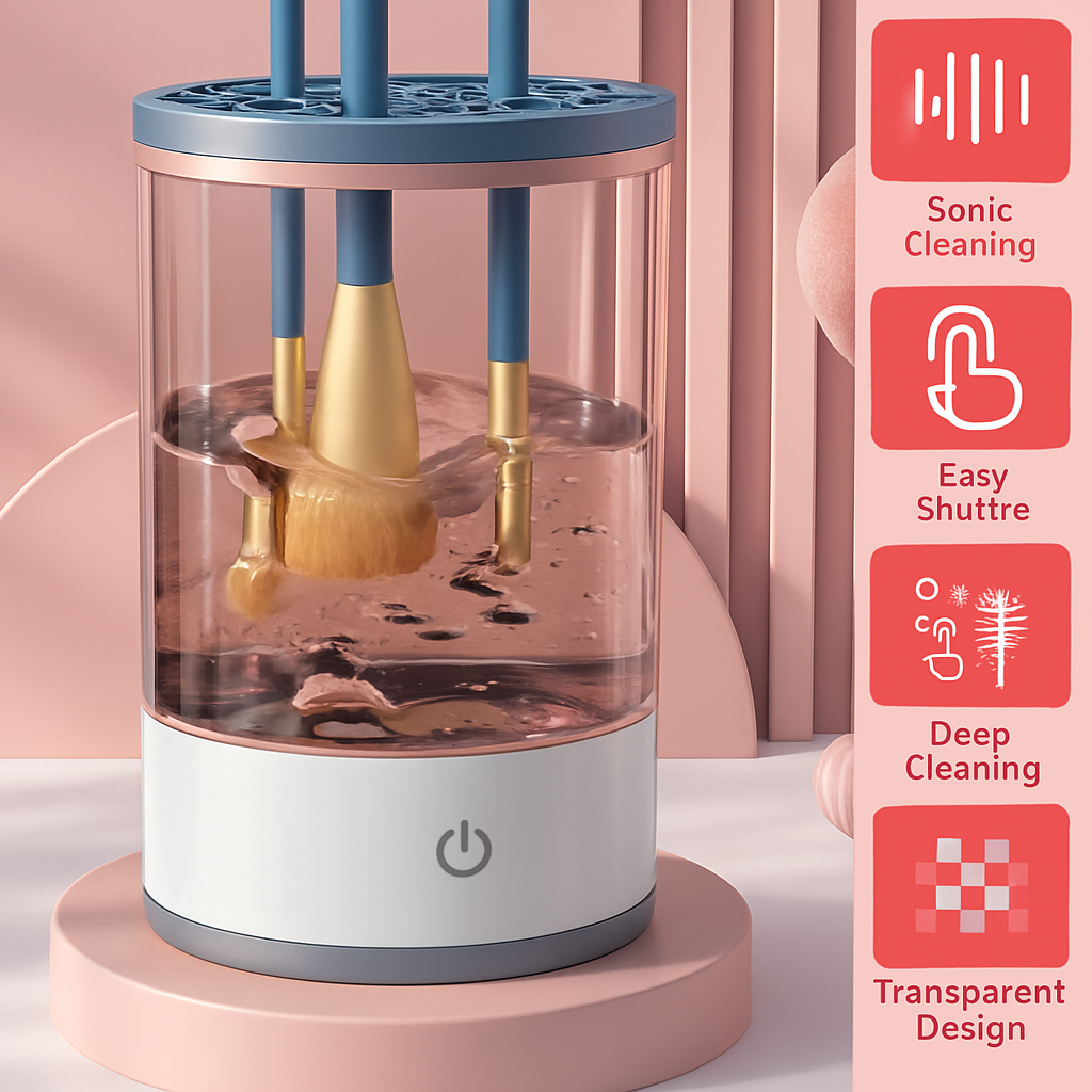 Brush Cleaner Electric Makeup Cleaner  – Automatic Makeup Cleaning,
