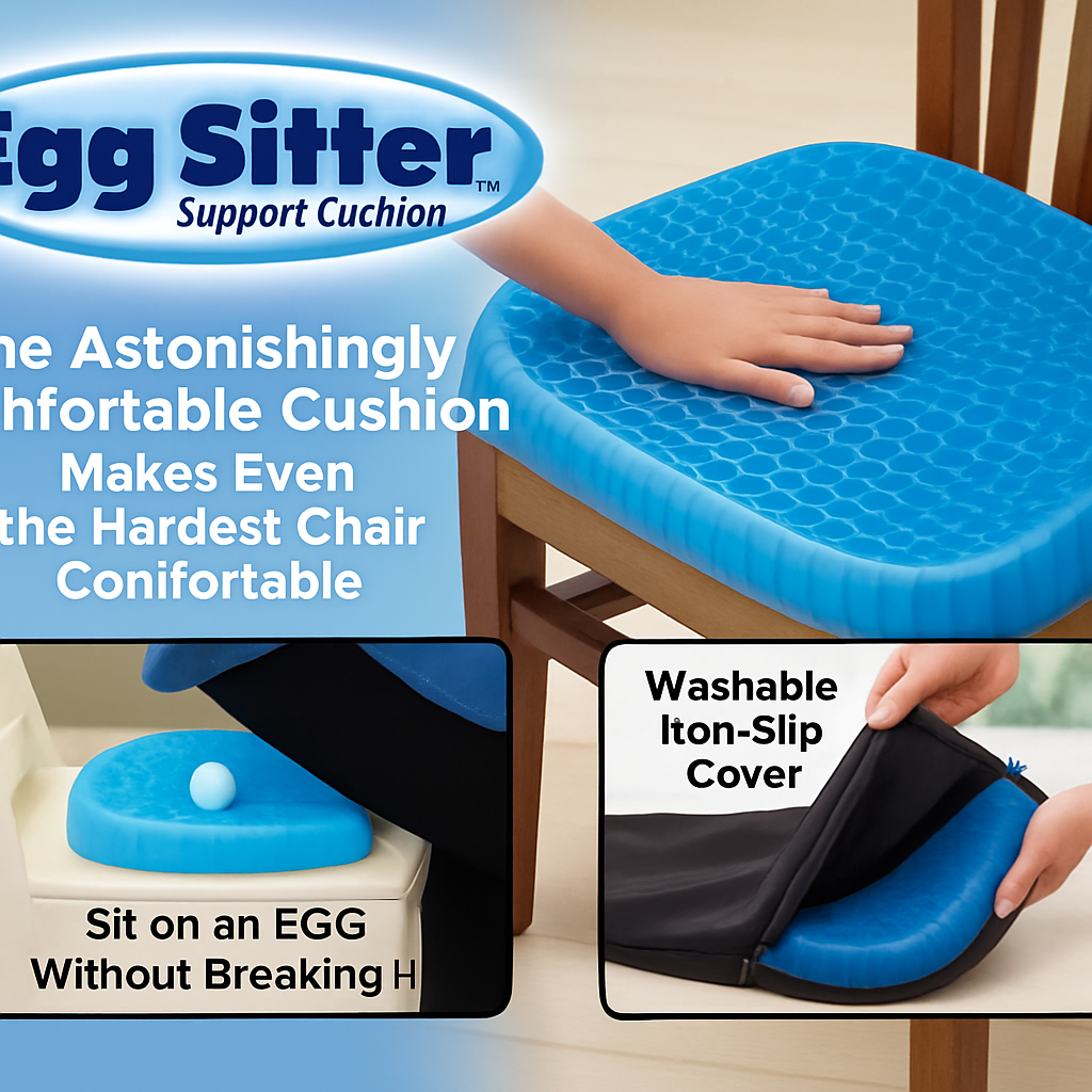 Egg Sitter Gel Seat Cushion – Comfortable, Breathable & Supportive Orthopedic Chair Pad