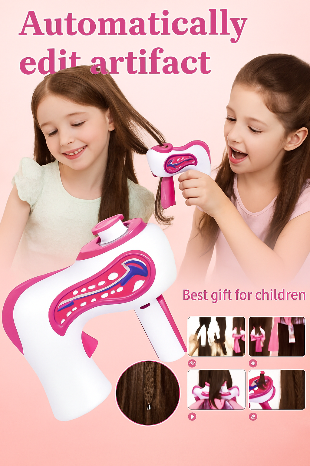 Automatic Hair Braider for Girls – DIY Hair Styling Tool for Kids with 360° Twist Action, Easy One-Button Operation